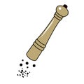 Spice mill. Doodle style. Vector graphics.