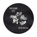 Spice orchid mascula icon on blackboard Royalty Free Stock Photo