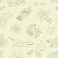 Spice seamless background. Vector illustration.