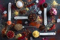 Spice selection from all around the world Royalty Free Stock Photo