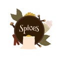 Spice shop logo or emblem Royalty Free Stock Photo