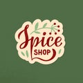 Spice shop logo with lettering with textured effect