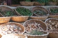 Spice shop in a market on Reunion Island Royalty Free Stock Photo