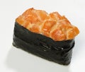 Spice-sushi Spice smoked salmon, close - up, white background