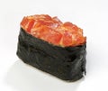Spice-sushi Spice tuna, close - up, white background