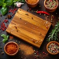 Spice symphony Background adorned with spices and herbs for culinary