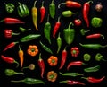 Spice Up Your Life: A Vibrant Collection of Peppers on a White Background Royalty Free Stock Photo