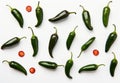 Spice Up Your Life: Fiery Jalapeno Peppers on a Crisp White Background