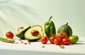 Spice Up Your Plate: A Fiery Trio of Tomatoes, Avocado, and Hot Chili Peppers