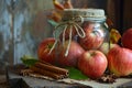 Spiced Apples cinnamons jar. Generate AI