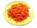 Spiced carrot in green plate