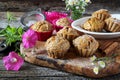 Spiced carrot muffins and summer flowers