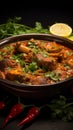 Spiced delight Indian lamb rogan josh mutton gosht, masala infused, served in a focused bowl Royalty Free Stock Photo
