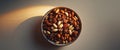 Spiced Nuts Snack Bowl for Holiday Gatherings. Royalty Free Stock Photo