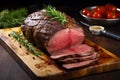 Spiced Roast beef delicious. Generate Ai Royalty Free Stock Photo