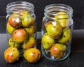 Spiced seckel pears being preserved Royalty Free Stock Photo