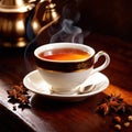 Spiced Tea, fresh brewed spiced tea with spices and masala drink with asian tea leaves Royalty Free Stock Photo