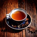 Spiced Tea, fresh brewed spiced tea with spices and masala drink with asian tea leaves Royalty Free Stock Photo