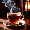 Spiced Tea, fresh brewed spiced tea with spices and masala drink with asian tea leaves Royalty Free Stock Photo