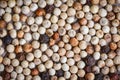 Spices background - close up of herbs and spices Pepper mix black red and white peppercorns or pepper seed top view Royalty Free Stock Photo