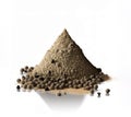 spices. black ground pepper isolated on white background.generative AI