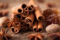 Spices cinnamon anise nutmeg rock sugar