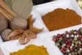 A collection of different spices used in the Indian kitchen Royalty Free Stock Photo