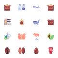 Spices, condiments collection, flat icons set