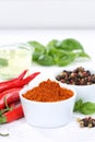 Spices cooking ingredients paprika powder spicy portrait format Royalty Free Stock Photo