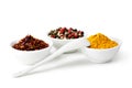 Spices Curry, Peppers Mix and paprika Royalty Free Stock Photo