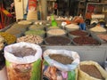 spices on display at a souk market, fez, marocco Royalty Free Stock Photo