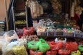 Spices and dried foods for sale at local Market in Bali, Indonesia