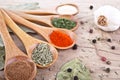 Spices Food Preparation on table Food ingredients Royalty Free Stock Photo