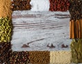 Spices frame with copy space for creativity Royalty Free Stock Photo