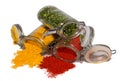 Spices in glass containers