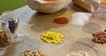 Spices and grains on the table Royalty Free Stock Photo