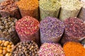 Spices and herbs being sold on Morocco traditional market. Royalty Free Stock Photo