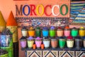 Spices and herbs being sold on street stal at Marrakech traditional market, Morocco. Royalty Free Stock Photo