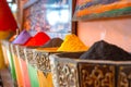 Spices and herbs being sold on street stal at Marrakech traditional market, Morocco Royalty Free Stock Photo