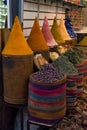 Spices and herbs on a moroccan market,Marrakesh, Morocco.