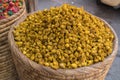 Spices and herbs on street stal at Morocco traditional market.