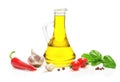 Spices, herbs, vegetable oil. Royalty Free Stock Photo