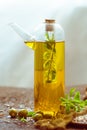 Spices kitchen olive oil bottle herbs Royalty Free Stock Photo