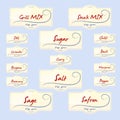 Spices labels Royalty Free Stock Photo