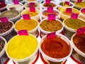 Spices on the market in Fuengirola on the Costa del Sol Spain Royalty Free Stock Photo