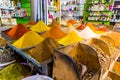 Spices market in main bazzar in the medina of Capital city Rabat, Morocco Royalty Free Stock Photo