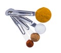 Spices in measuring spoons. Royalty Free Stock Photo