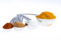 Spices in measuring spoons. Royalty Free Stock Photo