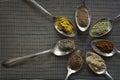 Spices in Old Silver Spoons