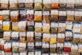 Spices in plastic bag on display in a shop